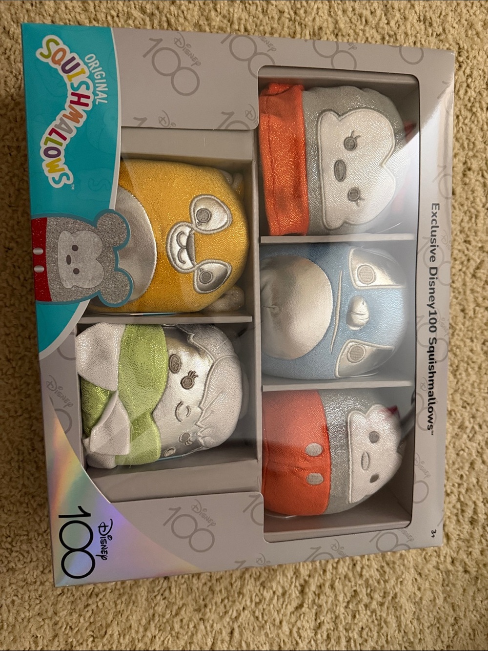 Disney 100 Squishmallows 5-Pack Set - Mickey, Minnie, Stitch, Simba, Tinker Bell